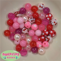 100qty 12mm Valentine Mixed Beads - Acrylic Mixed Beads