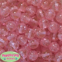 20mm Clear Pink Glitter Beads 20pc