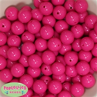 16mm Hot Pink Solid Acrylic Bubblegum Jewelry Beads